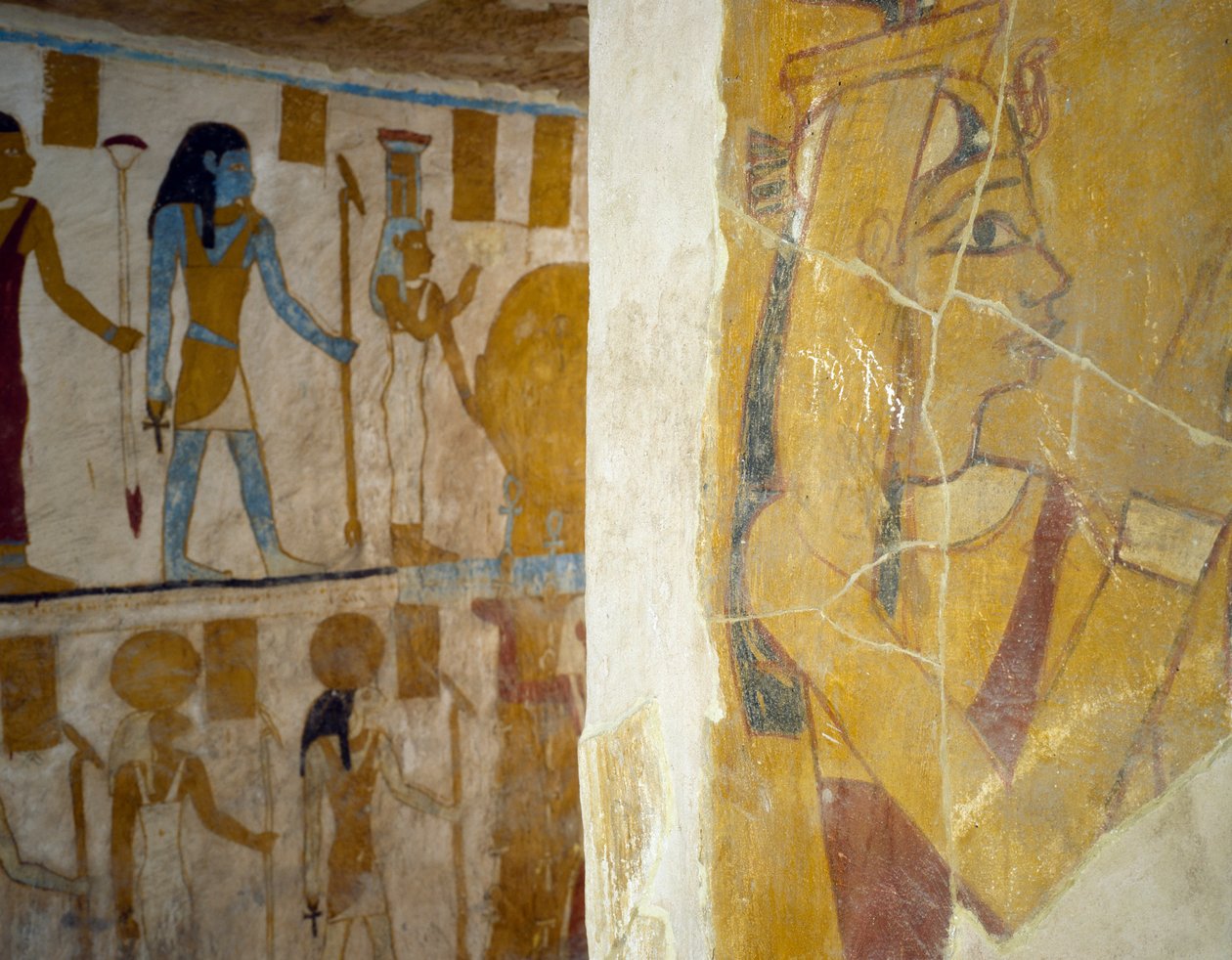 لوحات جدارية من مقبرة با نينتوي ، الواحات البحرية ، الجيزة ، مصر الحضارة المصرية ، الأسرة السادسة والعشرون ، 663-525 قبل الميلاد بواسطة الأسرة المصرية السادسة والعشرون