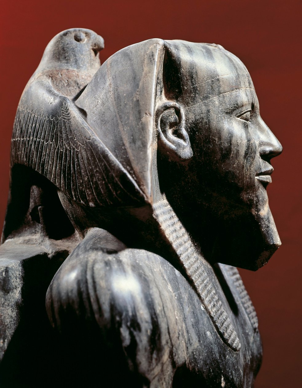 Egyptian civilization, Old Kingdom, Dynasty IV. Diorite statue of pharaoh Khafre (Chephren). From Giza (diorite) بواسطة الأسرة الرابعة المصرية