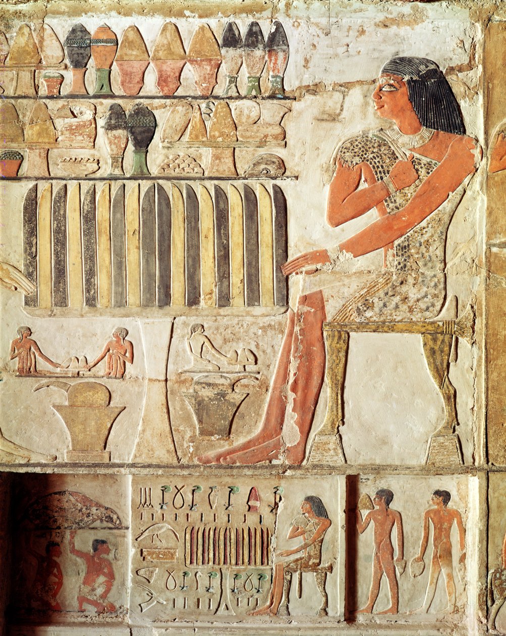 المتوفى أمام مائدة طعام ، مصري ، المملكة القديمة (رسم جداري) بواسطة الأسرة الخامسة المصرية