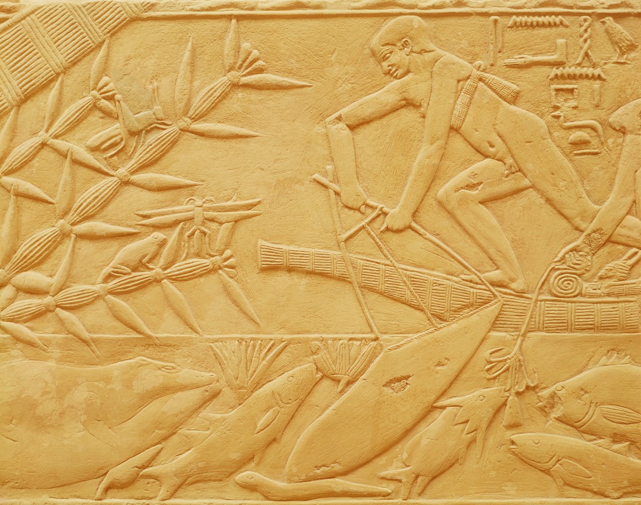 مشهد الصيد ، من مصطبة كاجمني ، المملكة القديمة (الحجر الجيري) بواسطة الأسرة المصرية السادسة