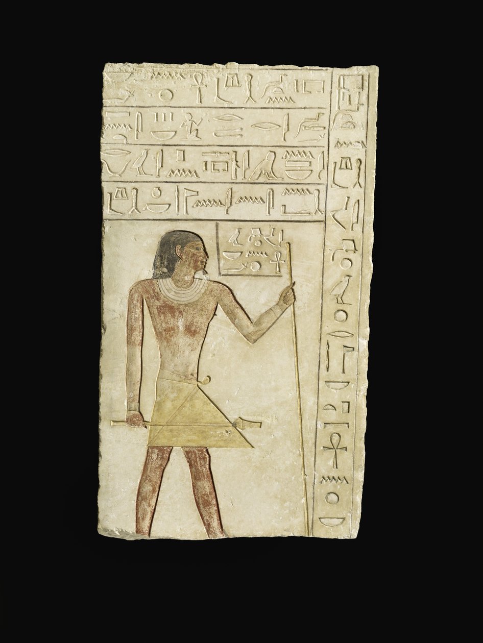 نقش يصور عنخ نب إيف ، 2345-2181 قبل الميلاد (الحجر الجيري والصباغ) بواسطة الأسرة المصرية السادسة
