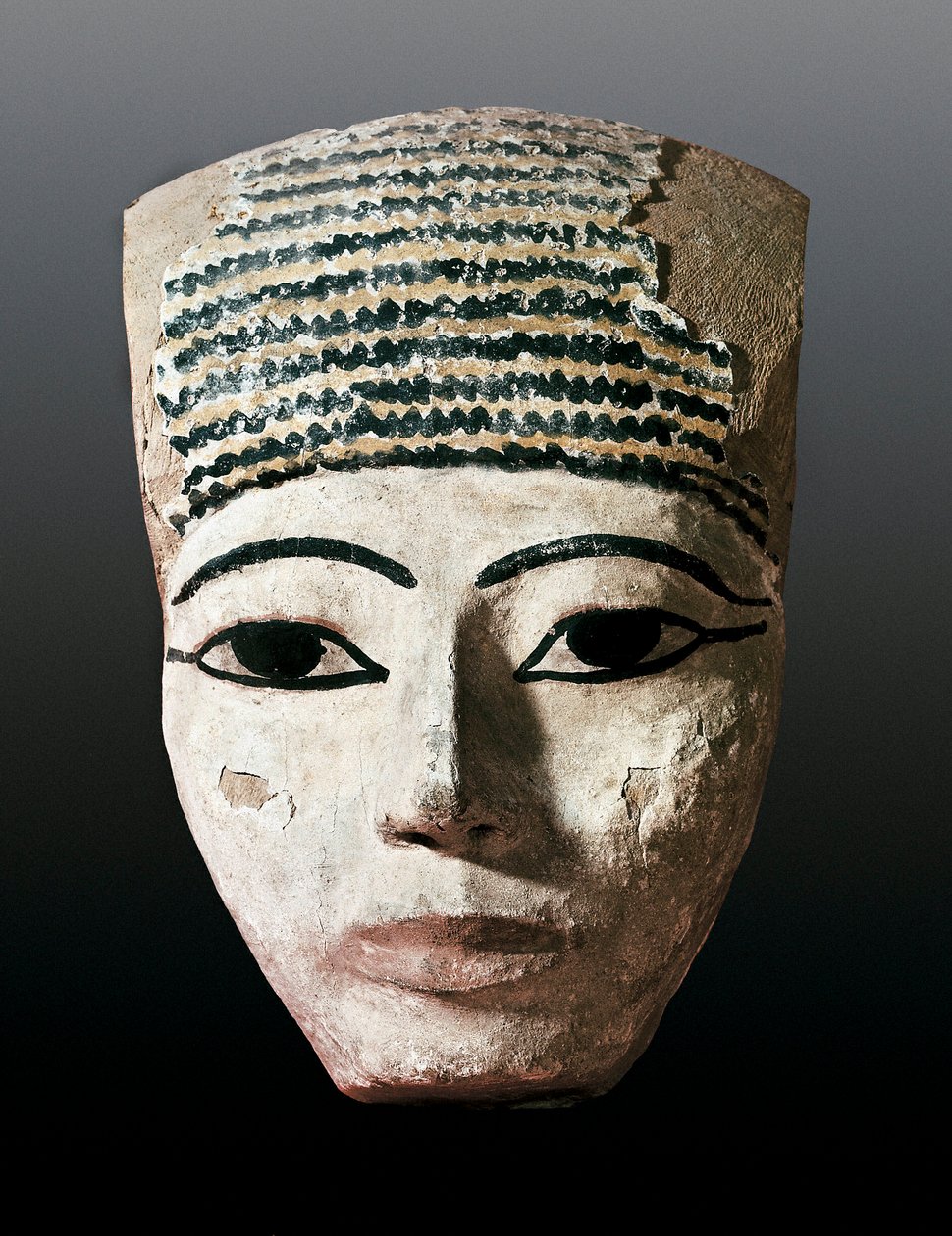 Ancient Egypt: Portrait for an Egyptian sarcophagus. 17th-12th century av JC. Polychrome wooden carving. Monistrol of Montserrat, Montserrat Museum. بواسطة مصري مصري
