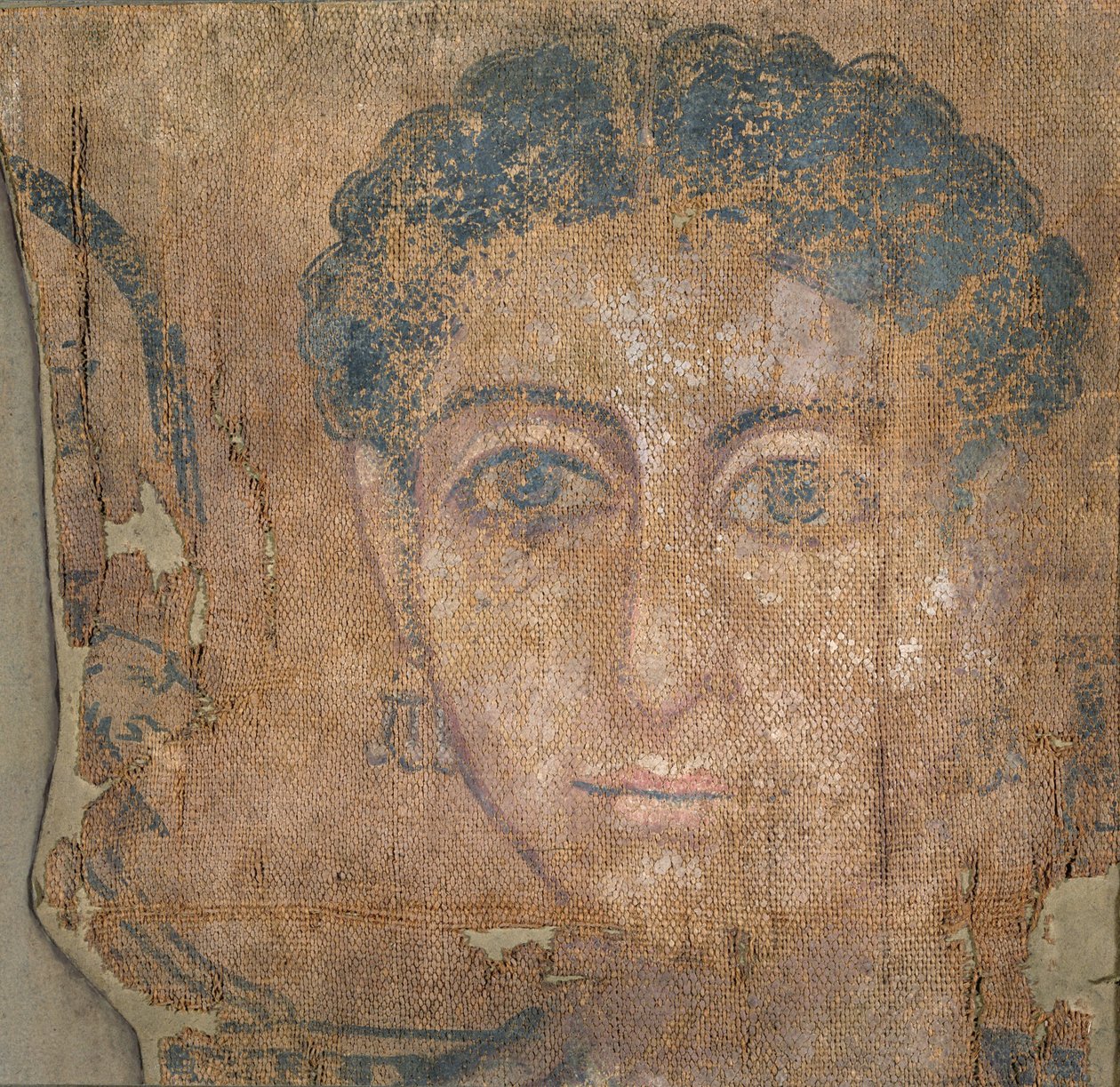 رأس امرأة شابة ، حوالي 100-300 (تمبرا على كتان) بواسطة مصري مصري
