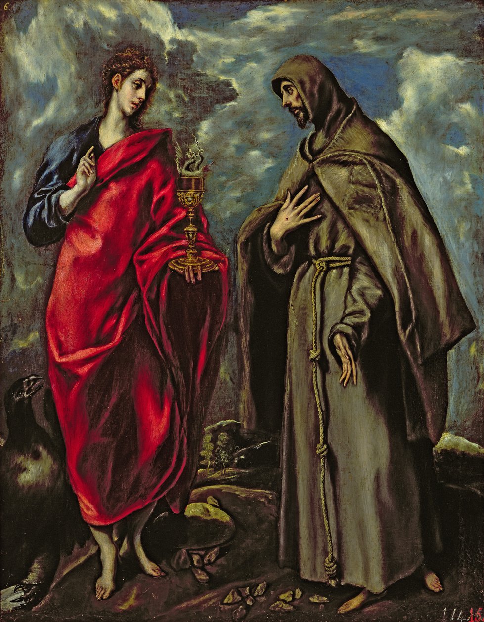 القديس يوحنا الإنجيلي والقديس فرنسيس ، c.1600 بواسطة إل جريكو