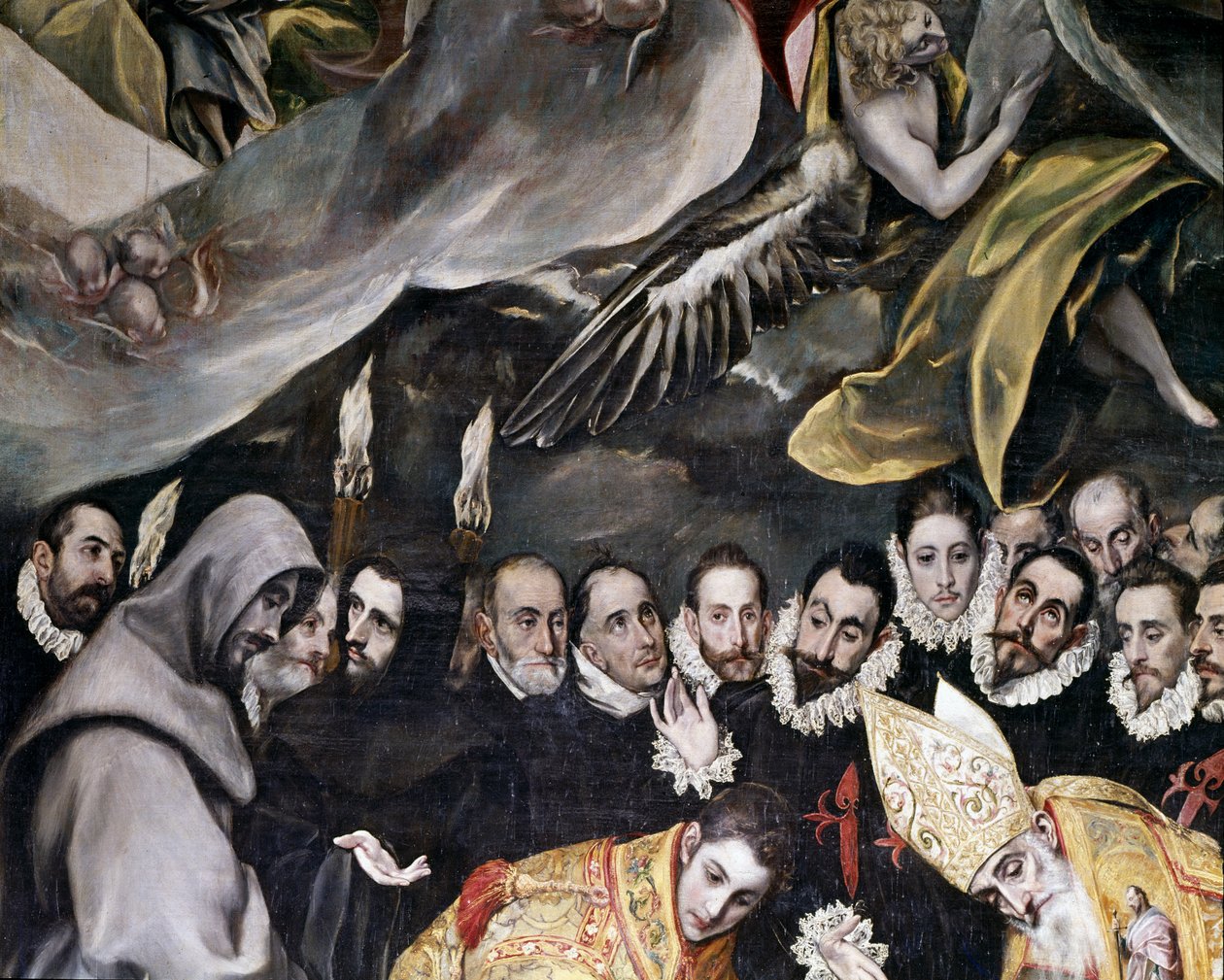 دفن الكونت أورغاز ، من أسطورة عام 1323 ، التفاصيل ، 1586-88 بواسطة إل جريكو