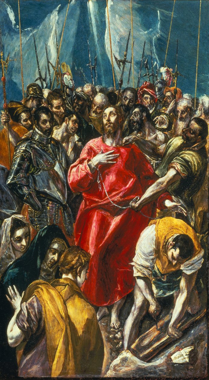 إسبوليو ، إبطال المسيح ، حوالي 1577-79 (زيت على لوح) بواسطة ش (1541-1614) (استوديو) جريكو