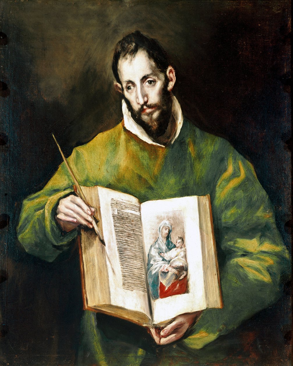 Apostolate of the Cathedrale of Toledo: The Apotre Saint Luke Evangelist. الرسولية من كاتدرائية طليطلة: Apotre Saint Luke Evangelist. لوحة لدومينيكوس ثيوتوكوبولوس ديت إل جريكو (1540-1614) بواسطة إل جريكو
