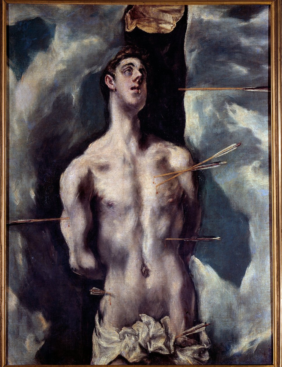 Saint Sebastian Painting by Domenikos Theotokopoulos Dit El Greco (1540-1614) بواسطة إل جريكو