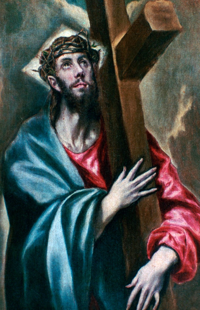 المسيح Clasping the Cross ، 1600-1610 بواسطة إل جريكو
