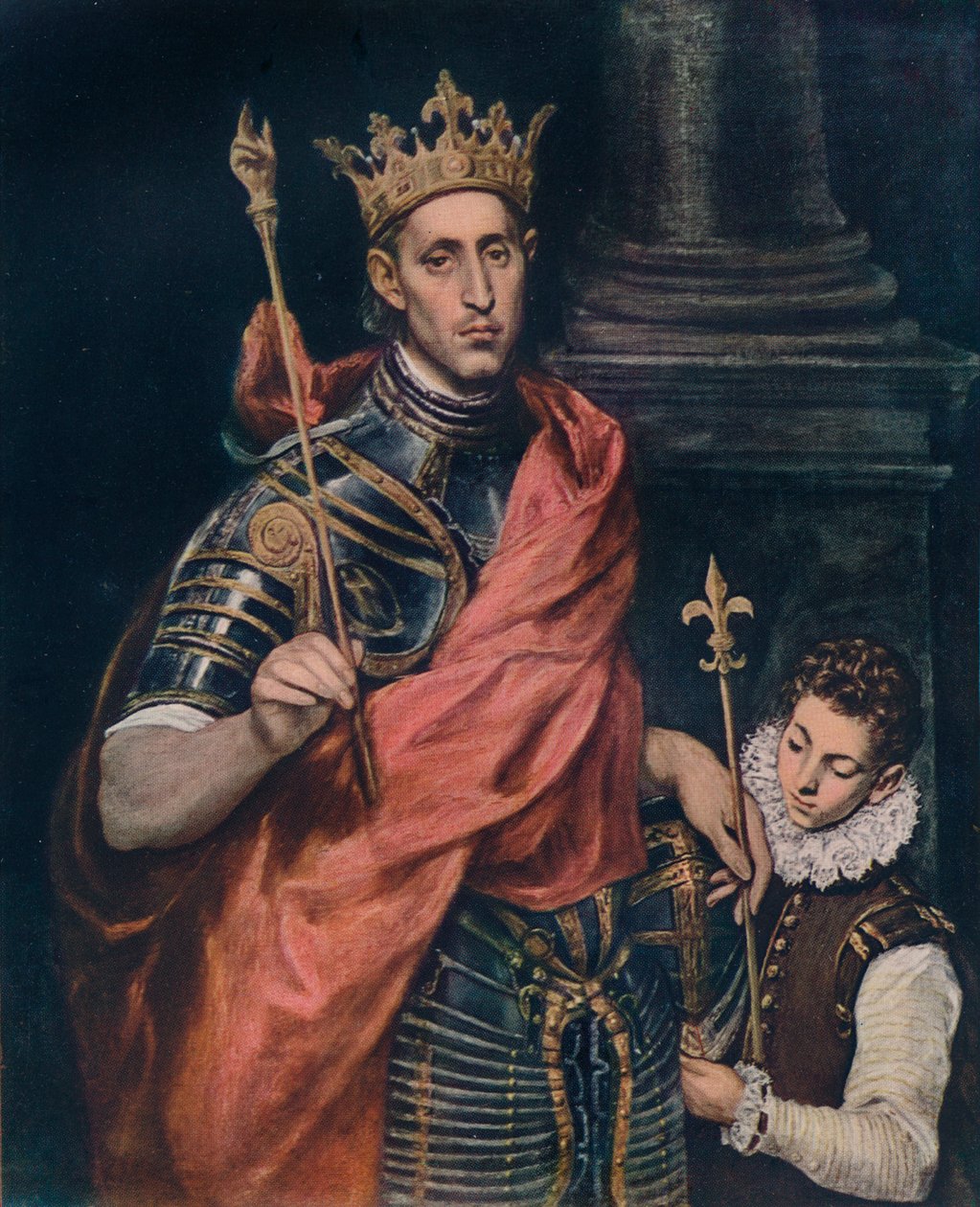 سانت لويس ملك فرنسا مع صفحة ، c1590 بواسطة إل جريكو