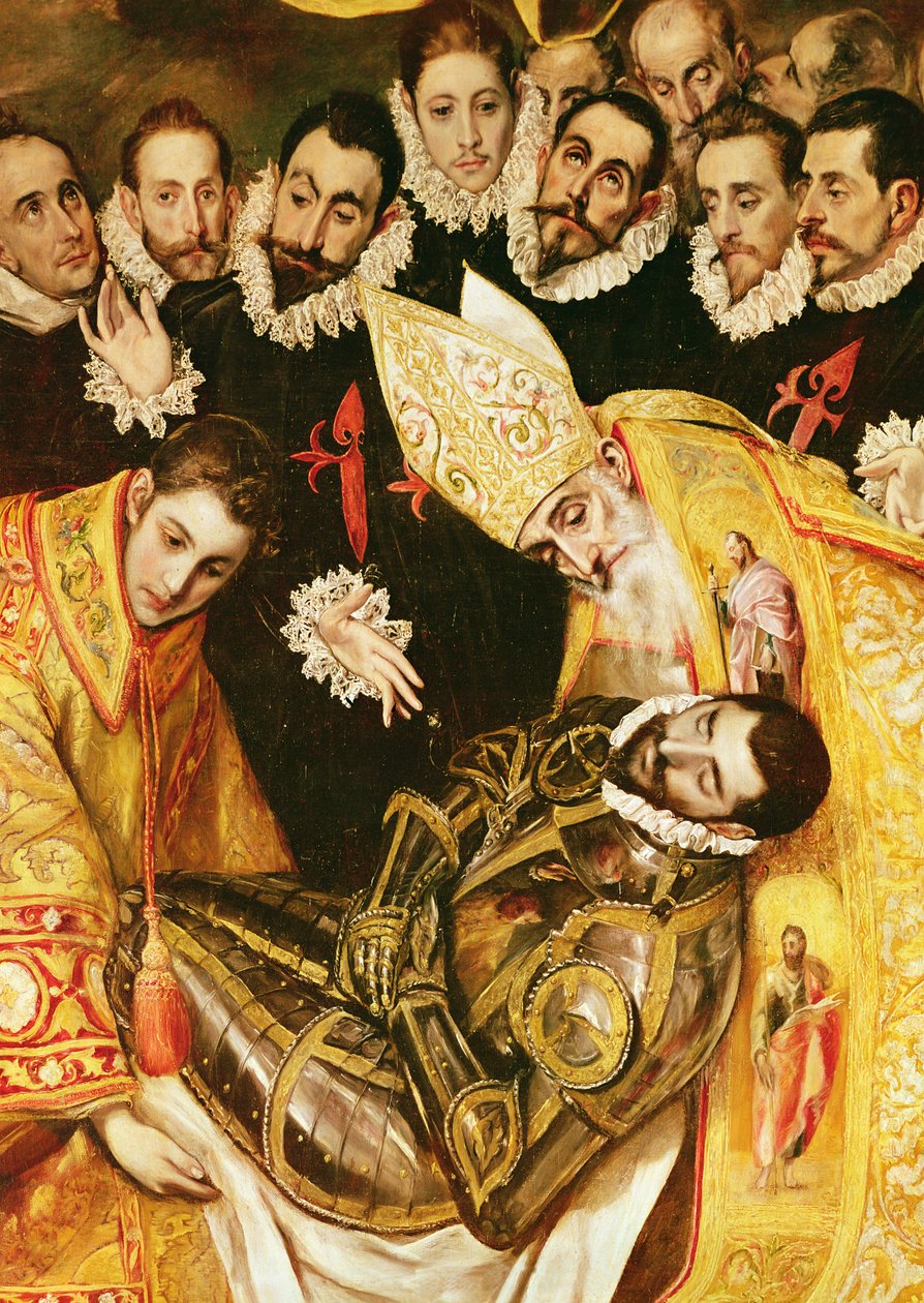 دفن الكونت أورغاز ، تفاصيل الكونت مع القديس ستيفن والقديس أوغسطين ، 1586 (تفاصيل 44240) بواسطة إل جريكو