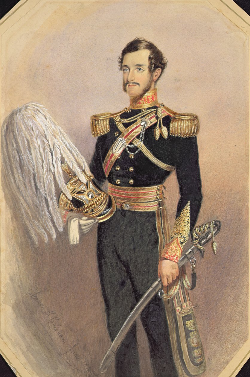 صورة ضابط في لباس عسكري كامل ، 1840 (مرحاض مع صمغ عربي على ورق) بواسطة إليانور كريستيان