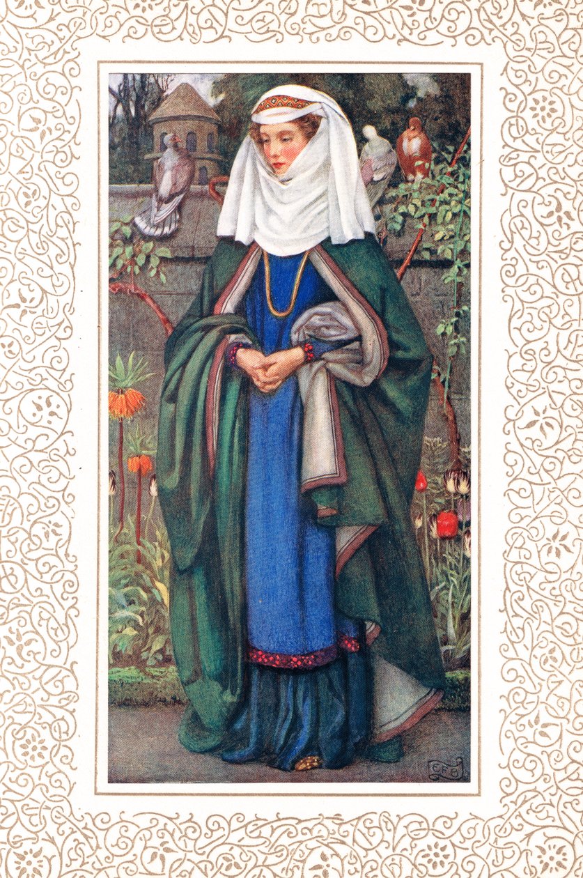 إنيد ، رسم توضيحي من كتاب "قصائد الملك" لألفريد تينيسون (1809-1992) ، نشره Hodder & Stoughton بواسطة إليانور فورتسكو بريكديل