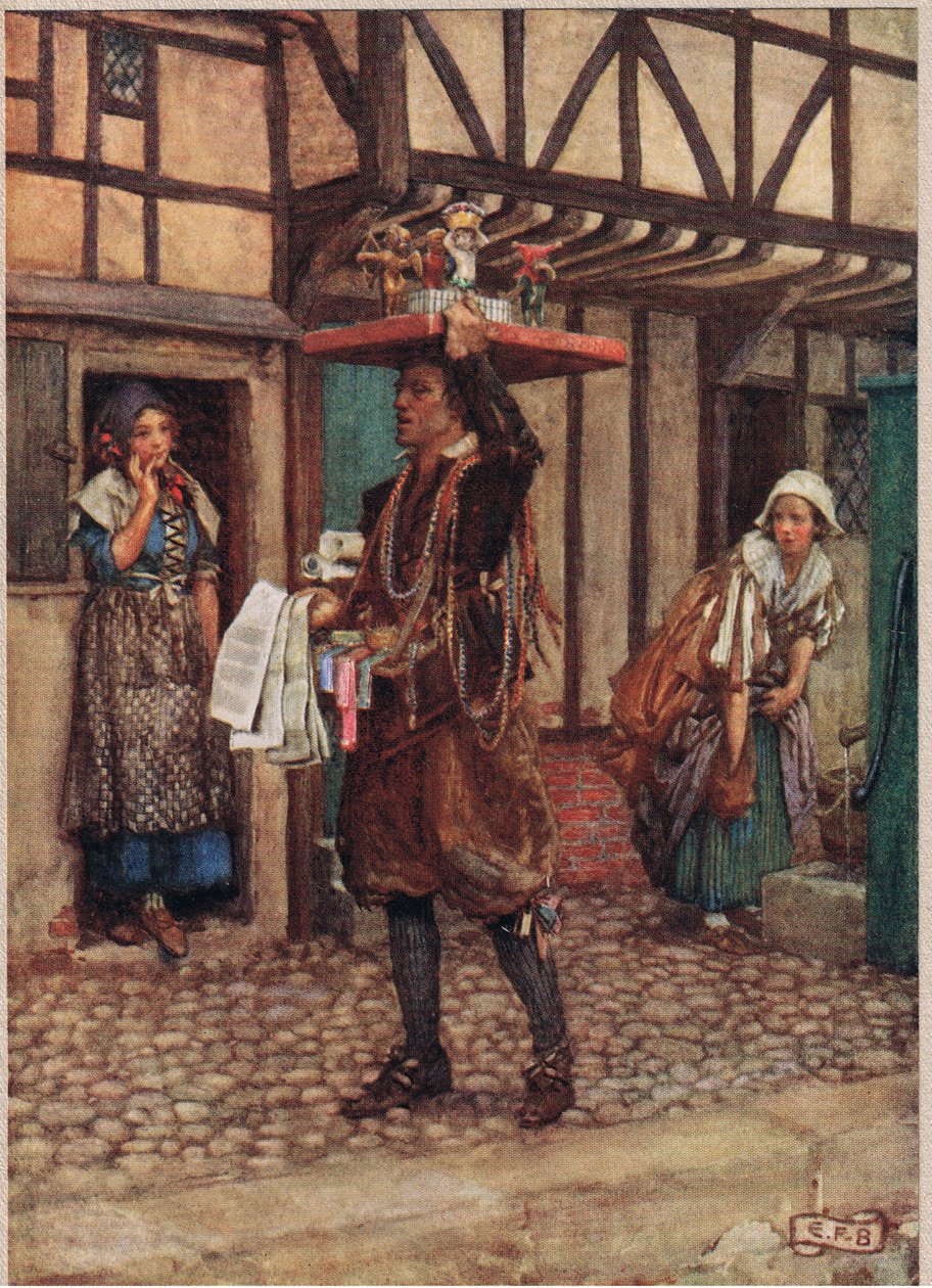 The Pedlar ، رسم توضيحي من `` كتاب الأغاني والقصص الإنجليزية القديمة 