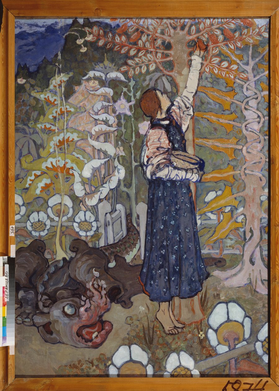 Un conte de fairy (La belle et la bete) - حكاية خرافية (الفتاة والوحش) - لوحة لإيلينا دميترييفنا بولينوفا (1850-1898) ، زيت على قماش بواسطة إيلينا بولينوفا