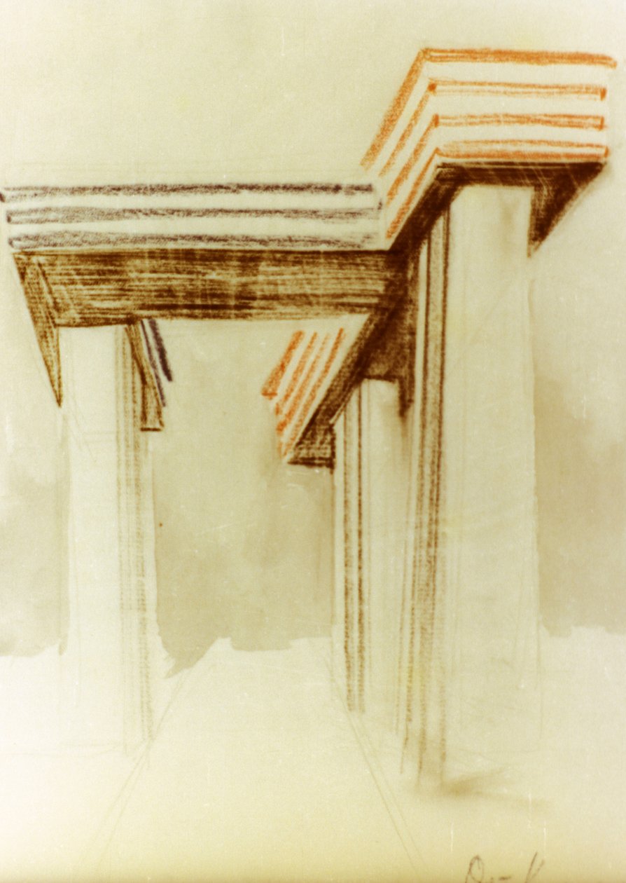 رسم تصميم لمبنى Wolkenbugel (Cloud-iron) المقترح بواسطة El Lissitzky (لازار ماركوفيتش ليسيتسكي) الذي لم يتم بناؤه مطلقًا بواسطة اليعازر ماركويتش ليسيتسكي