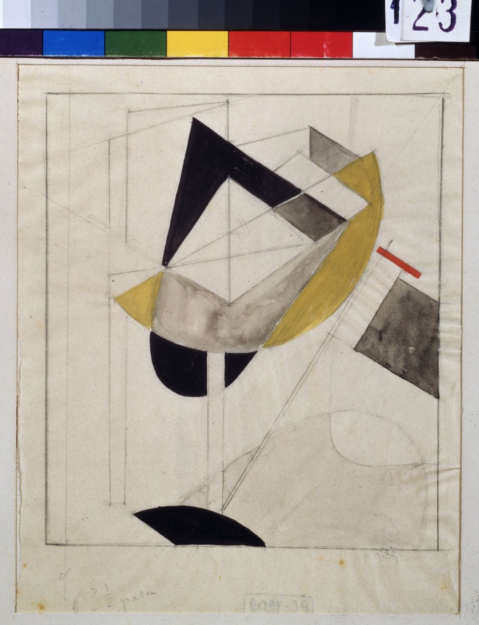 Proun 19 (Proun 19) - عمل لـ Lazar Lissitskij dit El Lissitskij (Lissitsky أو ​​Lissitski أو Lissitzky) (1890-1941) ، الغواش والحبر على الورق ، حوالي 1920 - الطليعة الروسية ، أوائل القرن العشرين ، الفن التجريدي - معرض الدولة تريتياكوف ، موسكو بواسطة اليعازر ماركويتش ليسيتسكي