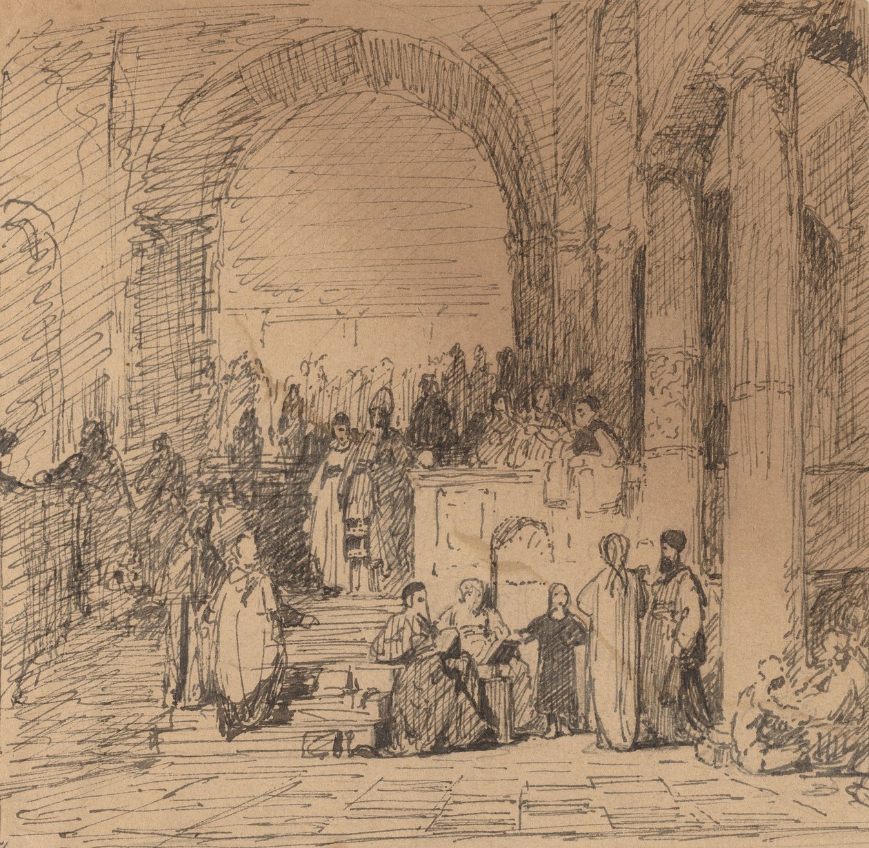 الدراسة بعد المعلم القديم ، ج. 1858. بواسطة اليهو فيدر