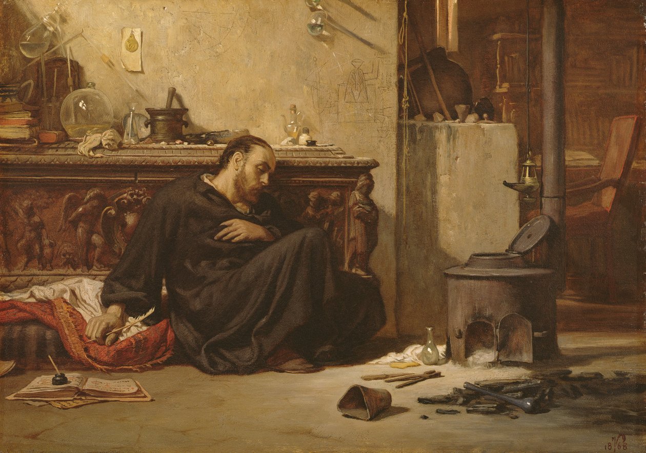 الكيميائي الميت ، c.1868 بواسطة اليهو فيدر