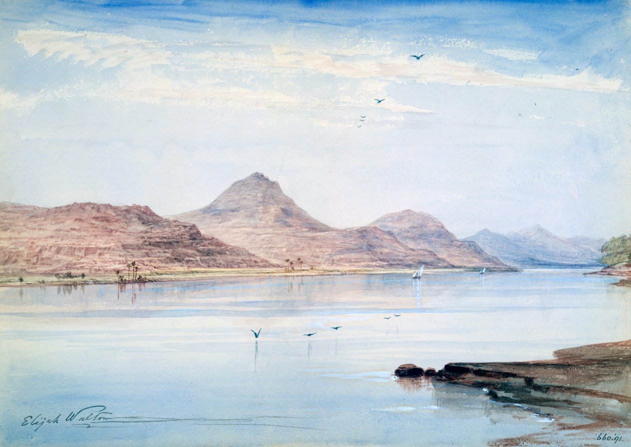 على النيل ، جبل المودي ، النوبة ، 1861 بواسطة إيليا والتون