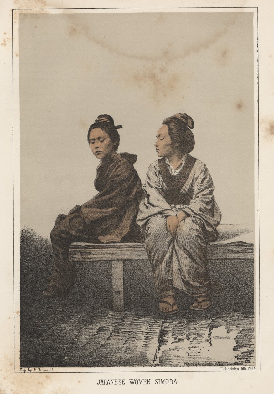 المرأة اليابانية ، سيمودا ، 1855 بواسطة إليفاليت براون