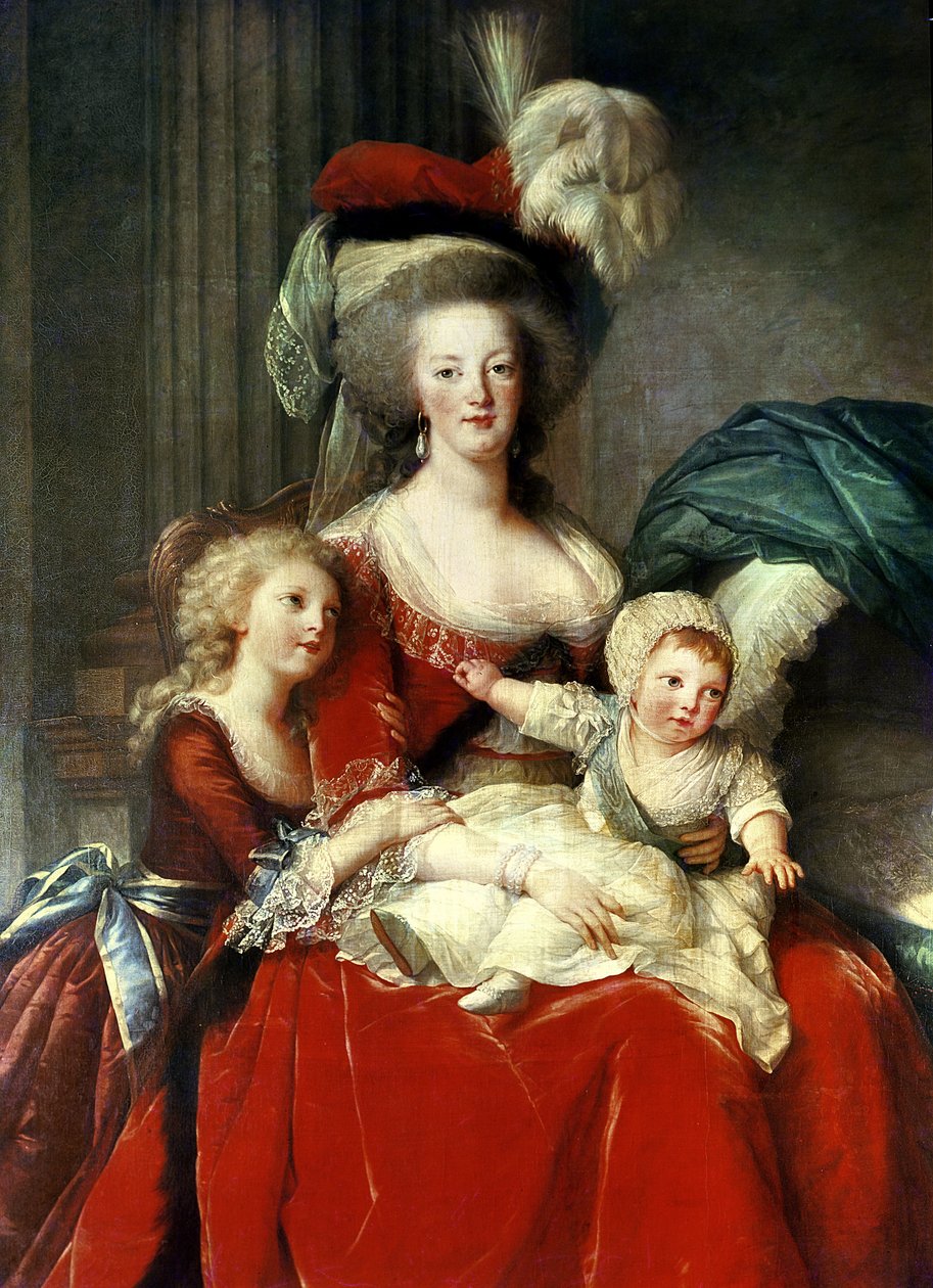 ماري أنطوانيت (1755-1793) وأطفالها الأربعة ، 1787 (تفاصيل 3822) بواسطة إليزابيث لويز فيجي ليبرون