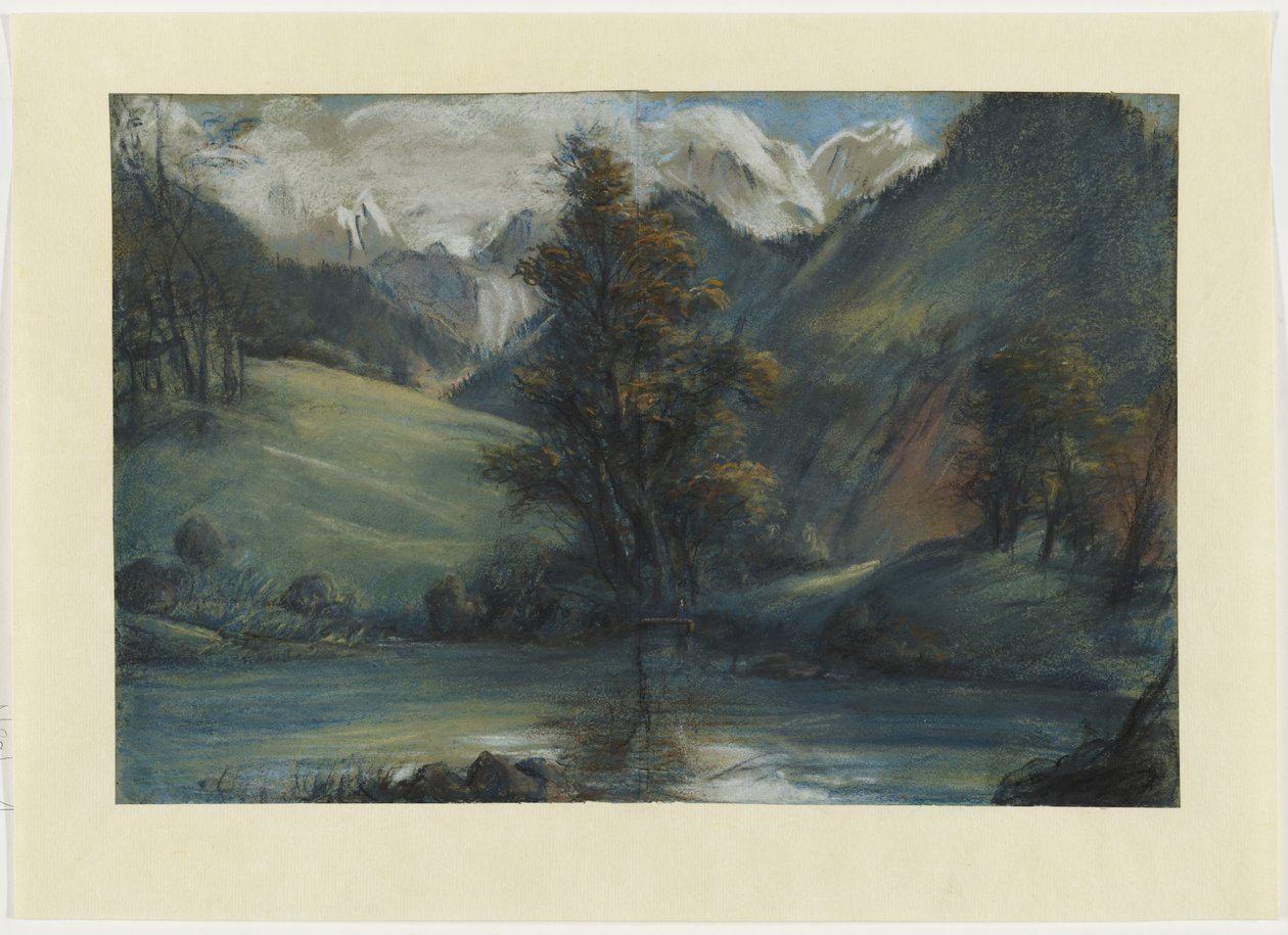 منظر لبحيرة Challes and Mont Blanc ، 1807-1808 (باستيل على ورق) بواسطة إليزابيث لويز فيجي ليبرون