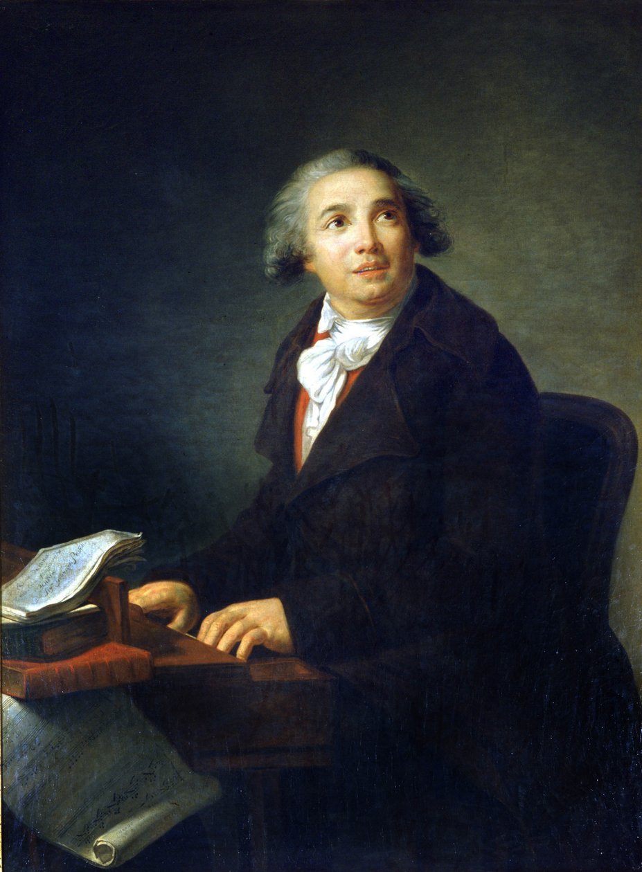 جيوفاني بايسييلو (أو نازيونيلو) (1740-1816) ، ملحن إيطالي لوحة لماري إليزابيث لويز فيجي لو برون (أو فيجي ليبرون أو فيجي ليبرون) (1755-1842) متحف ديلا سكالا دي ميلان بواسطة إليزابيث لويز فيجي ليبرون