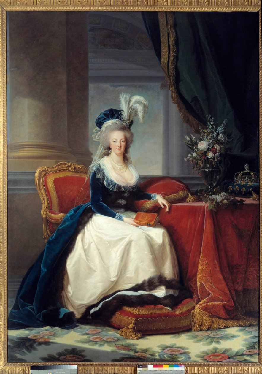 ماري أنطوانيت - صورة كاملة الطول لماري أنطوانيت دي لورين هابسبورغ ، ملكة فرنسا (1755 - 1793) - لوحة لماري إليزابيث لويز فيجي لو برون (أو فيجي ليبرون أو فيجي ليبرون) (1755-1842) بواسطة إليزابيث لويز فيجي ليبرون