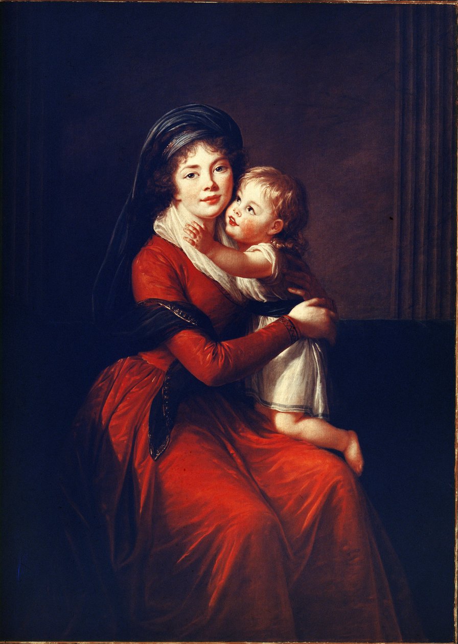 صورة للأميرة ألكسندرا بتروفنا جالتزين (غوليتسينا أو جاليتسين) ني بروتاسوف (1774-1842) مع ابنها. لوحة إليزابيث فيجي ليبرون (فيجي ليبرون) (1755-1842) ، زيت على قماش بواسطة إليزابيث لويز فيجي ليبرون