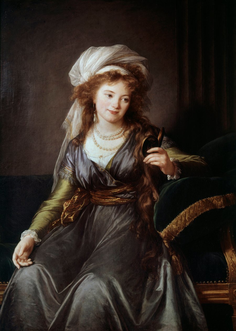 صورة للكونتيسة كاثرين فاسيليفنا سكافرونسكايا (1761-1829) ، سيدة الشرف كاترين الثانية ، ابنة أخي وملكة بوتيمكين. لوحة لماري إليزابيث لويز فيجي لو برون (أو فيجي ليبرون أو فيجي ليبرون) (1755-1842) بواسطة إليزابيث لويز فيجي ليبرون