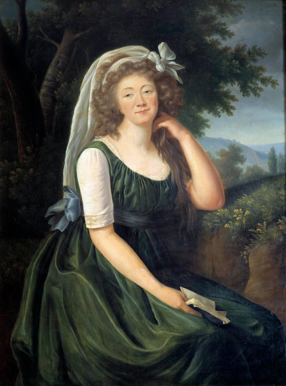 Portrait of Jeanne Becu, Countess (or Madame) du Barry (1743-1793), courtesan and mistress of Louis XV, a Louveciennes at the age of 46 Painting by Marie Elisabeth Louise Vigee Le brun (or Vigee-Lebrun or Vigee Lebrun) (1755-1842). September 1789. بواسطة إليزابيث لويز فيجي ليبرون