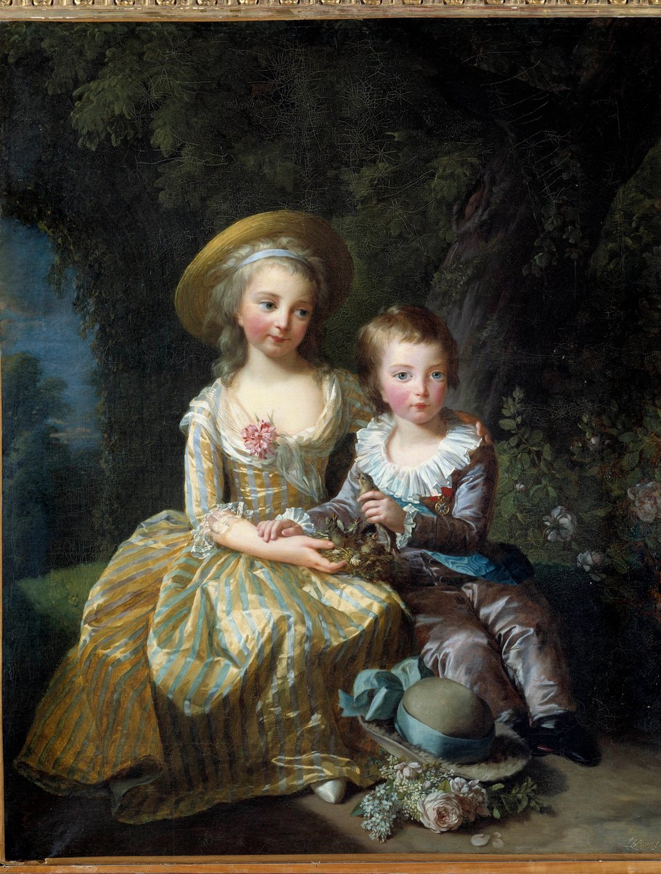 صورة لماري تيريز شارلوت من فرنسا ، مدام رويال ، دوقة أنغوليم المستقبلية (1778-1851) ودوفين لويس جوزيف كزافييه من فرنسا (1781-1789) ولدا ماري أنطوانيت ولويس السادس عشر. لوحة لماري إليزابيث لويز فيجي لو برو بواسطة إليزابيث لويز فيجي ليبرون