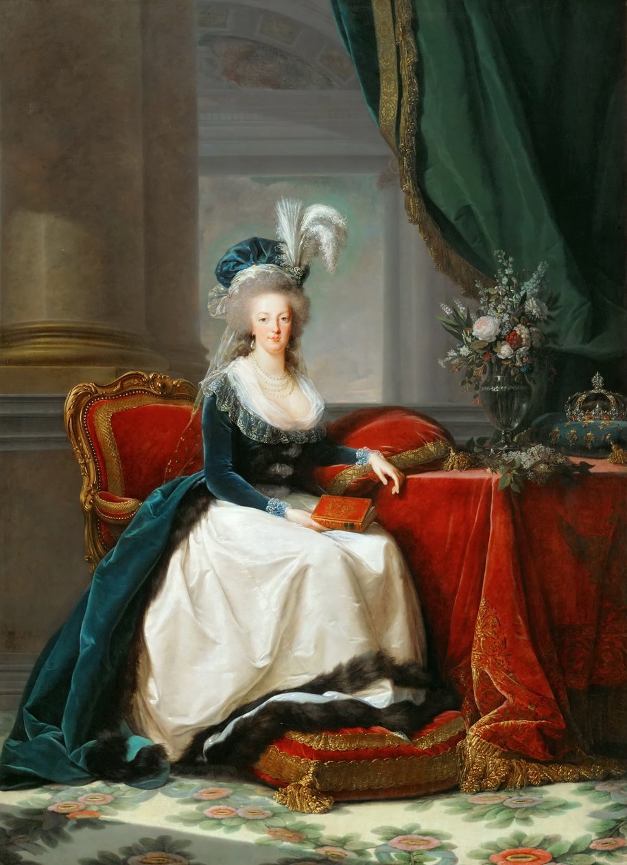 صورة الملكة ماري أنطوانيت من فرنسا 1755-1793 ، كاليفورنيا 1788. بواسطة إليزابيث لويز فيجي ليبرون