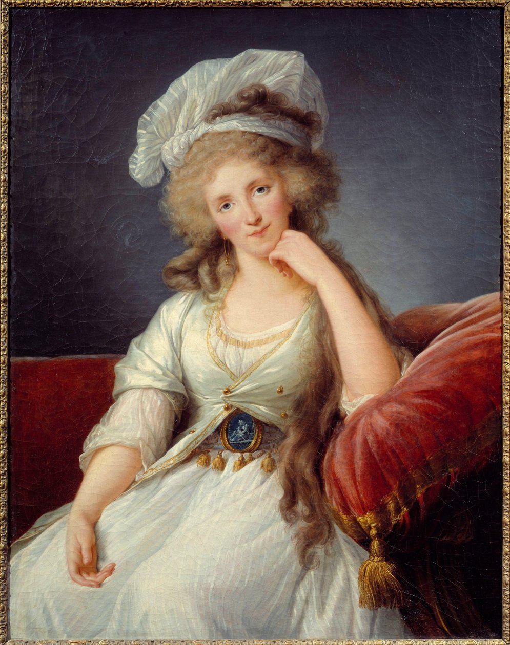 صورة لدوقة أورليانز ، لويز دي بوربون بينثيفري (1753-1821) زوجة لويس فيليب الثاني جوزيف دوق أورليانز أو فيليب إيجاليت (1747-1793) رسم بواسطة بواسطة إليزابيث لويز فيجي ليبرون