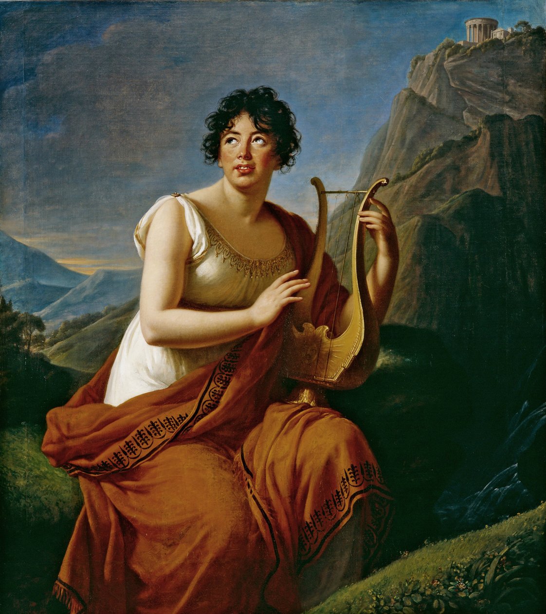 صورة للمؤلفة Baronne Anne Louise Germaine de Staël 1766-1817 في دور كورين في كيب ميسينوم ، بواسطة إليزابيث لويز فيجي ليبرون