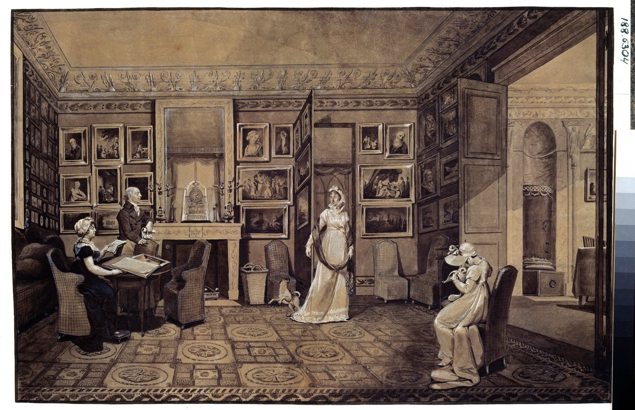 غرفة الرسم في منزل الأمير إيفان إيفانوفيتش بارياتينسكي (1772-1825) في ألتونا (غرفة الرسم في منزل بارياتينسكي في ألتونا). رسم ماري لويز إليزابيث فيجي ليبرون (فيجي ليبرون) (1755-1842) بواسطة إليزابيث لويز فيجي ليبرون