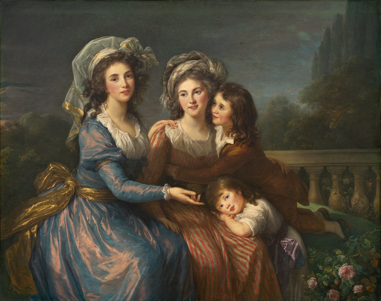 The Marquise de Pezay ، و Marquise de Rougé مع أبنائها Alexis و Adrien ، 1787. بواسطة إليزابيث لويز فيجي ليبرون