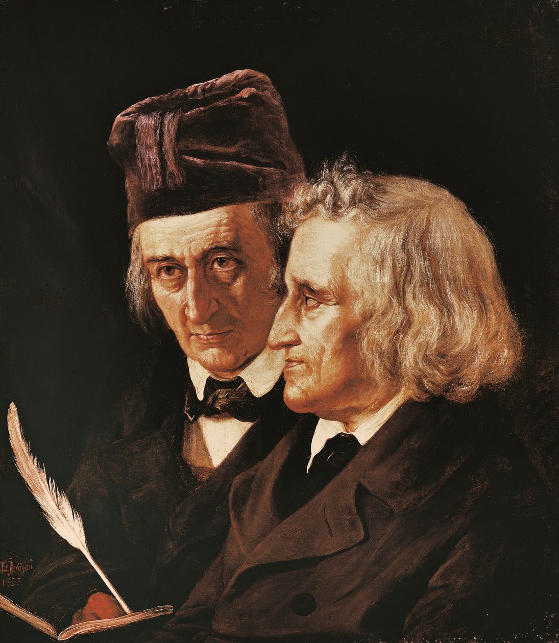 Portrait of brothers Jacob and Wilhelm Grimm بواسطة إليزابيث ماريا آنا جيريشاو بومان