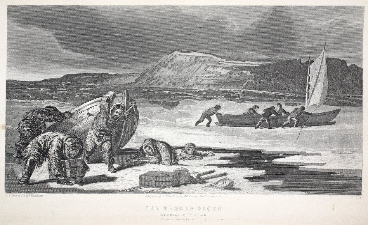 The Floken Floes ، رسم توضيحي من "بعثة غرينيل الثانية في البحث عن السير جون فرانكلين ..." ، 1856 بواسطة إليشا كينت كين