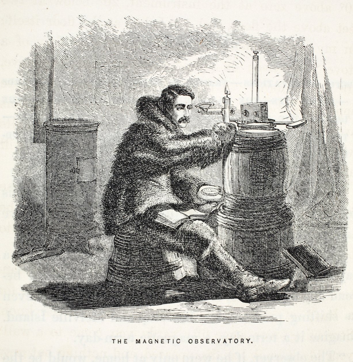 المرصد المغناطيسي ، رسم توضيحي من "بعثة غرينيل الثانية في البحث عن السير جون فرانكلين ..." ، 1856 بواسطة إليشا كينت كين