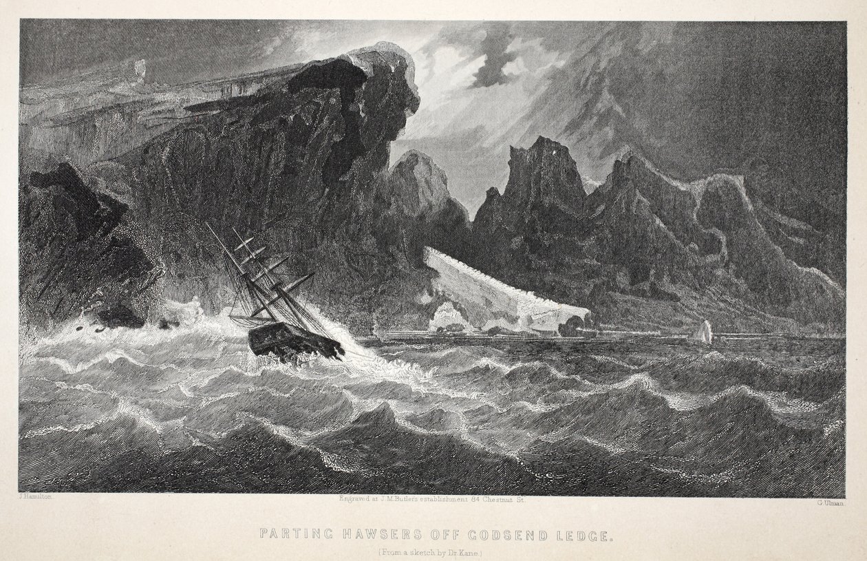 فراق هووسرز قبالة Godsend Ledge ، التوضيح من رحلة غرينيل الثانية في البحث عن السير جون فرانكلين ... "، 1856 بواسطة إليشا كينت كين