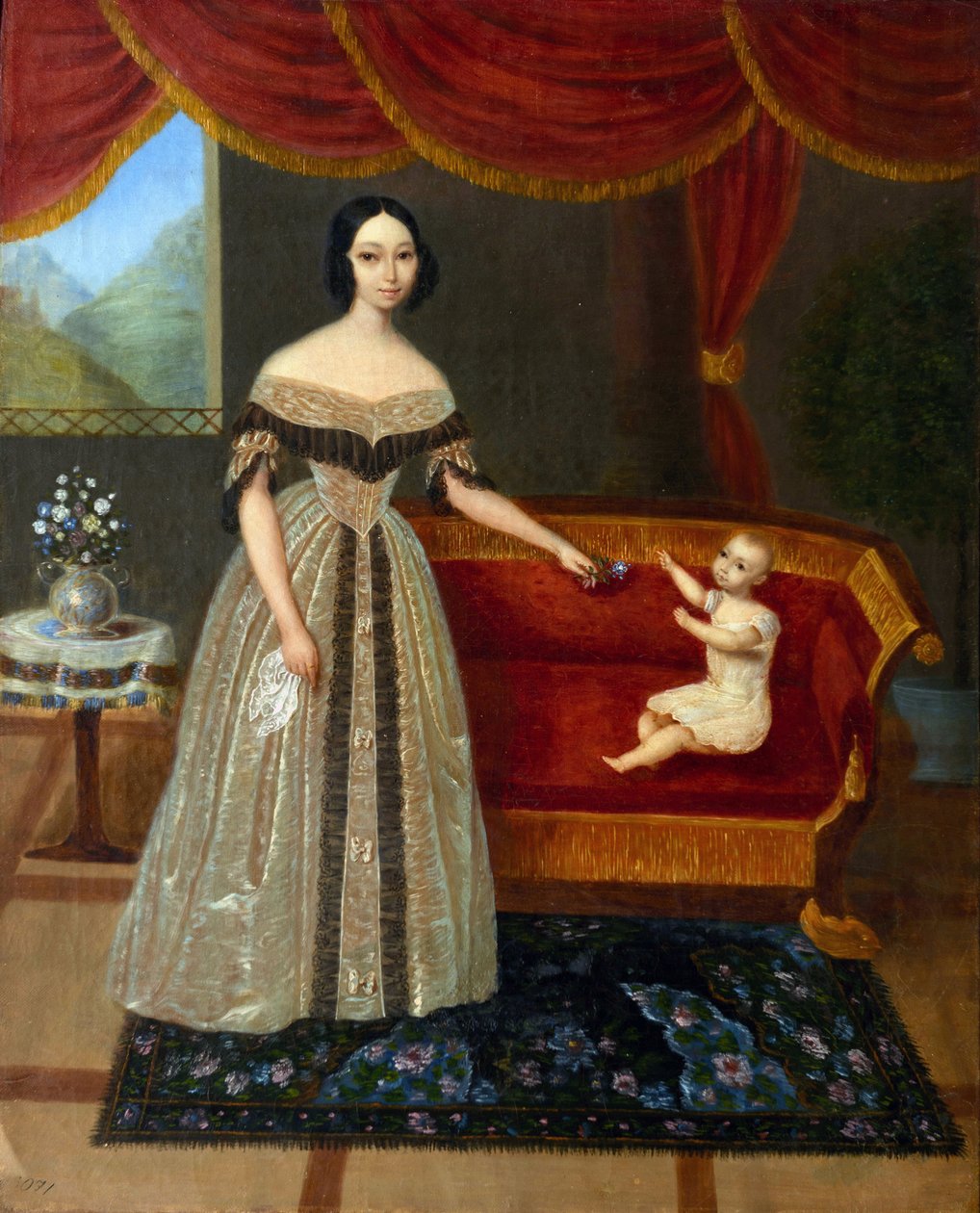 صورة إليزافيتا أندريفنا يوريفيتش (1809-1858) مع ابنها نيكولاي (مواليد 1837) ، مجهول. زيت على قماش بواسطة إليزابيتا أندريفنا يوريفيتش