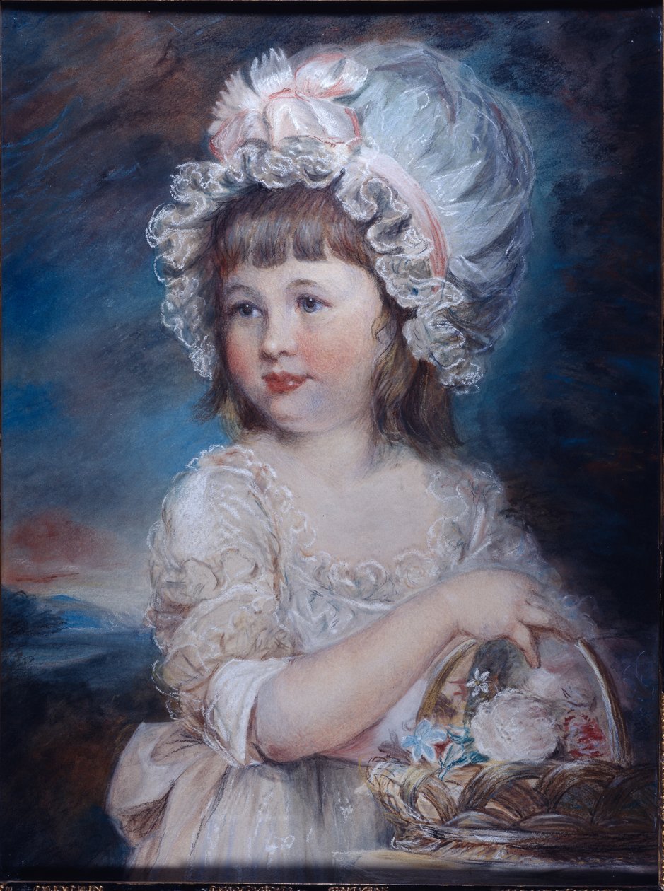 Portrait of Lady Henrietta Cavendish (watercolor & chalk on paper) بواسطة إليزابيث رويال