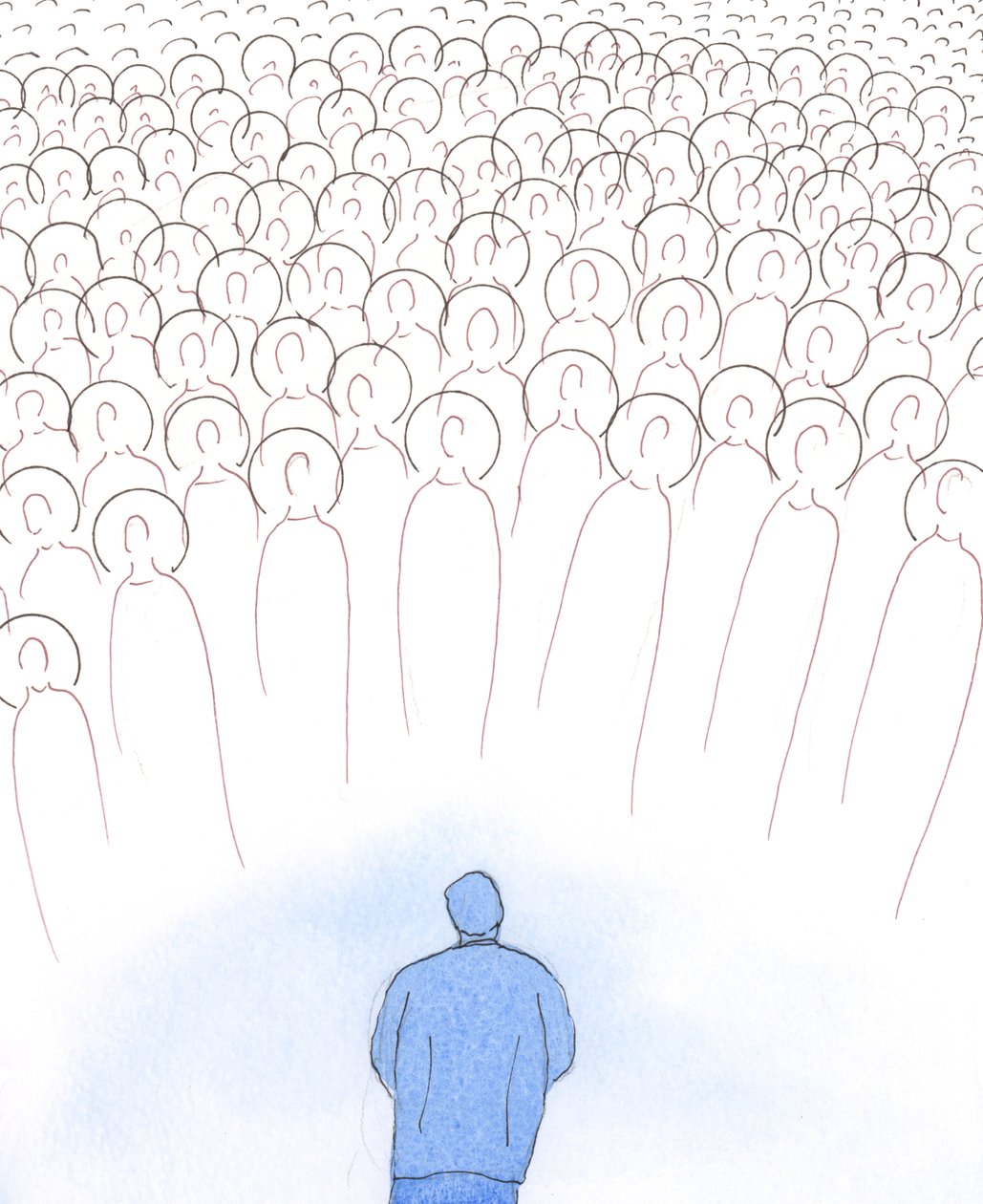 عزّاني المسيح بجذب روحي نحو السماء وأراني رفقة القديسين، 2005 (لوحة مائية على ورق) بواسطة إليزابيث وانج