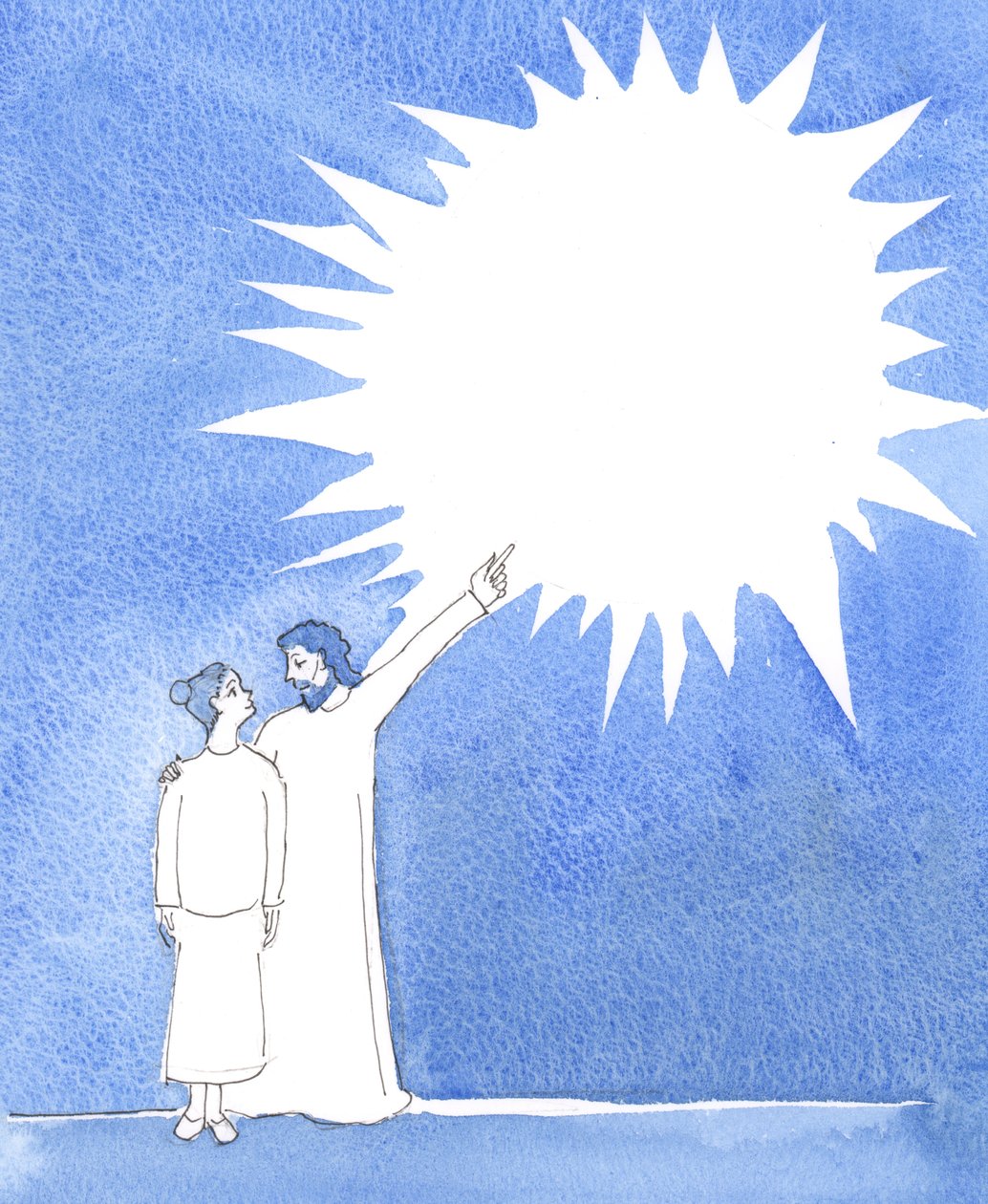 شرح السيد المسيح أن الجميع كامل في السماء فقط ، 2004 (w - c على الورق) بواسطة إليزابيث وانج
