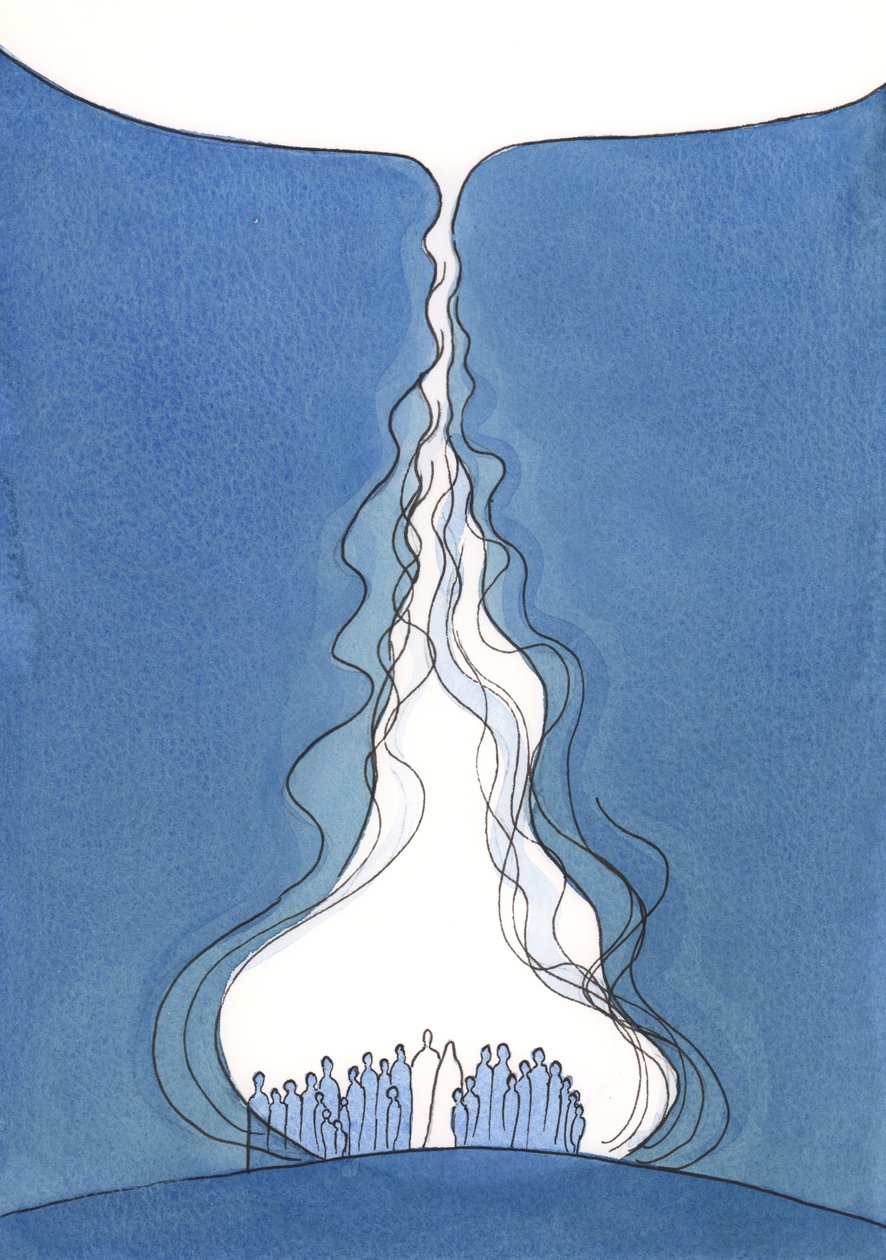شعلة الصلاة الكبرى ، 2001 (ث - ج على ورق). بواسطة إليزابيث وانج