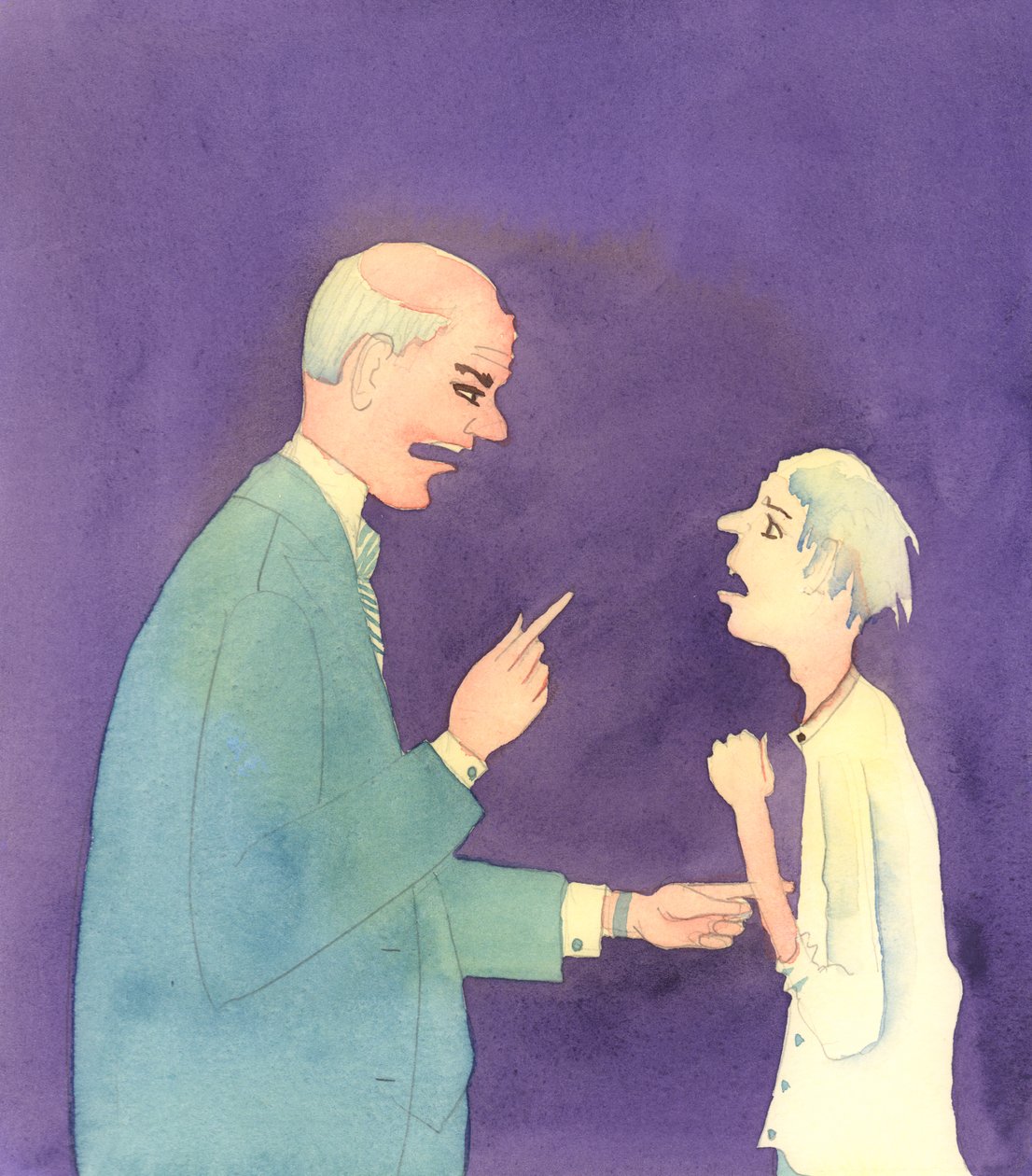 هناك بعض الأشخاص الذين يشغلون مناصب قوية ويسيئون استخدام سلطتهم، 2005 (لوحة مائية على ورق) بواسطة إليزابيث وانج