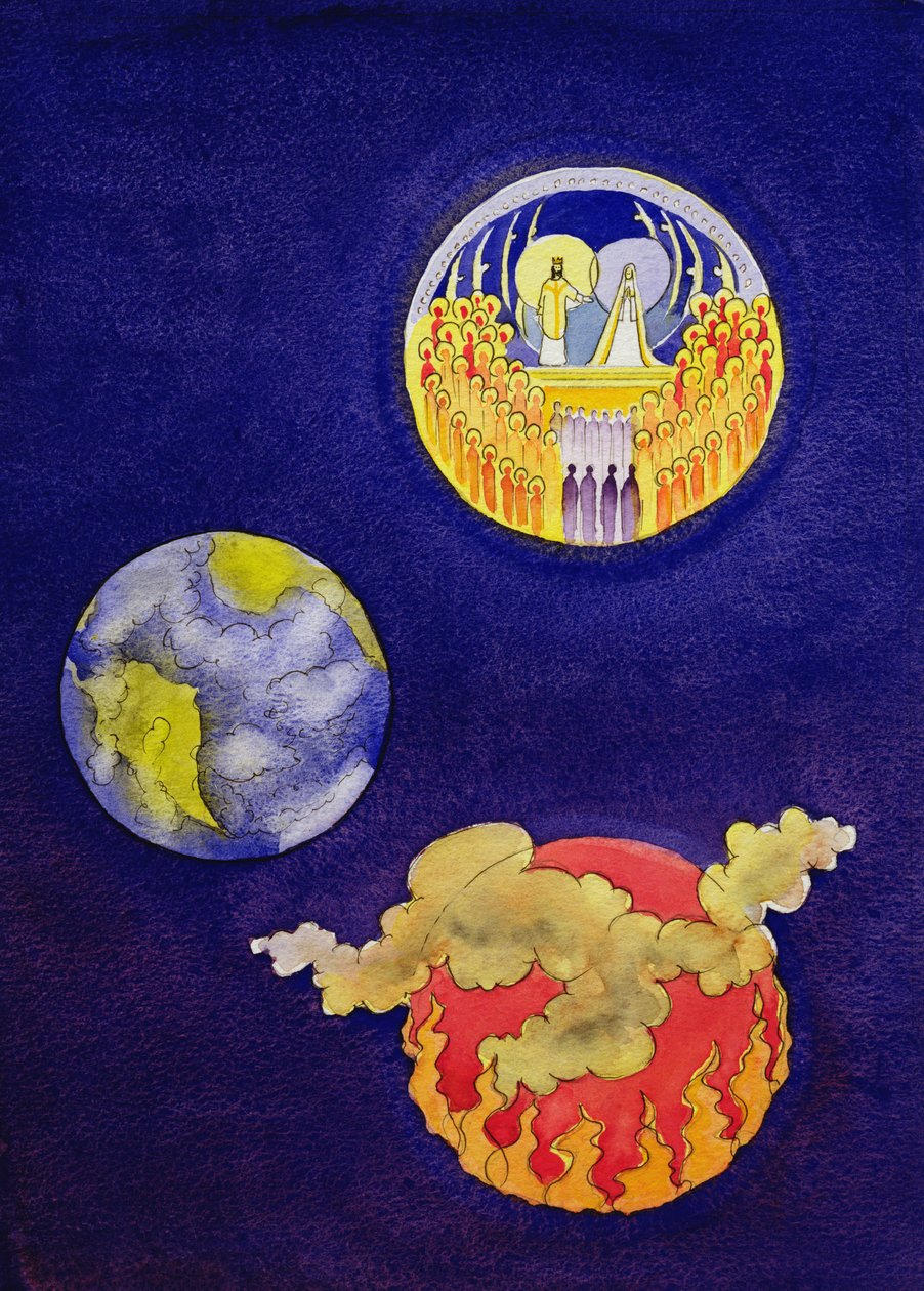 برحمة المسيح نأمل أن نصل إلى الجنة ونتجنب الجحيم ، 2005 (w - c على الورق) بواسطة إليزابيث وانج