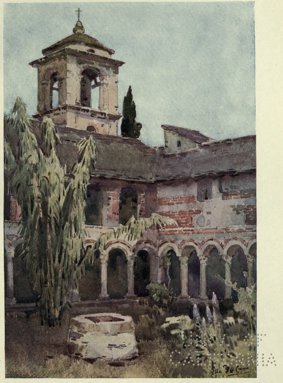 Chiostro di Piona ، بحيرة كومو ، رسم توضيحي من "البحيرات الإيطالية" بقلم ريتشارد باجوت بواسطة إيلا دو كين